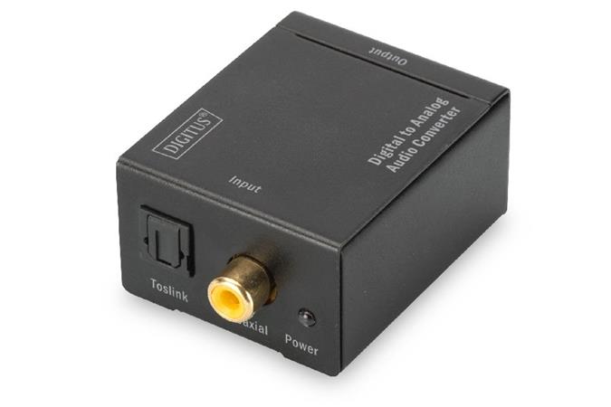 Digitus Digital to analog converter Coaxial/Toslink to BNC (Cinch), metal housing, incl. 5V/1A power supply DS-40133