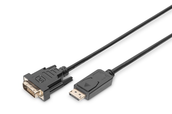 Digitus DisplayPort adapter cable, DP - DVI (24+1) M/M, 3.0m, w/interlock, DP 1.1a compatible, CE, bl AK-340306-030-S