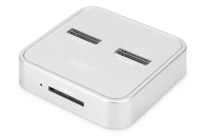 DIGITUS DoKovací stanice M.2 NVMe + M.2 SATA SSD se čtečkou karet SD Express, USB-C DA-71546