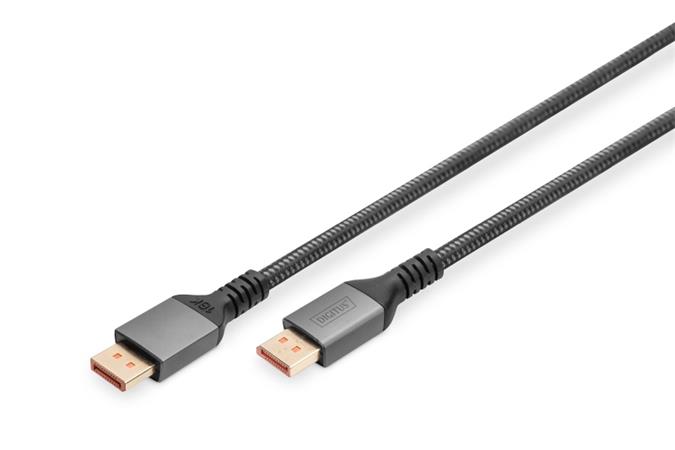 Digitus DP Kabel PREMIUM DP2.1 1m 16K@60Hz, UHD, 80Gbps, Alu DB-340111-010-S
