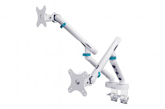 Digitus držák na dva monitory 2x 35"/10 kg, mechanická pružina, VESA: 75x75, 100x100, bílý DA-90472