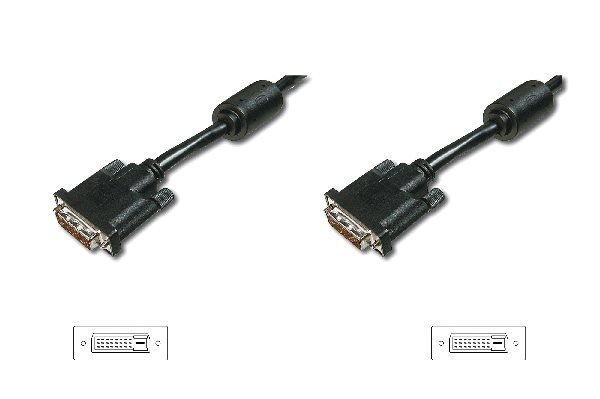 Digitus DVI connection cable, DVI(24+1), 2x ferrit M/M, 10.0m, DVI-D Dual Link, bl AK-320101-100-S
