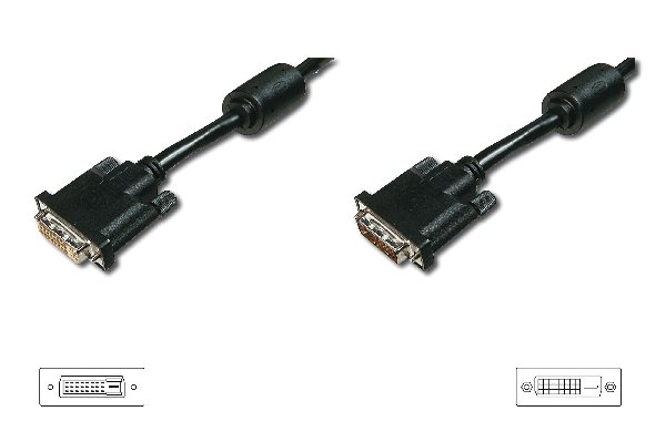 Digitus DVI extension cable, DVI(24+1), 2x ferrit M/F, 10.0m, DVI-D Dual Link, bl AK-320200-100-S