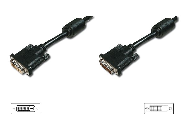 Digitus DVI extension cable, DVI(24+1), 2x ferrit M/F, 3.0m, DVI-D Dual Link, bl AK-320200-030-S