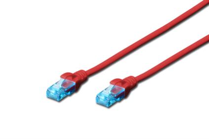 Digitus Ecoline Patch Cable, UTP, CAT 5e, AWG 26/7, červený 10m, 1ks DK-1512-100/R