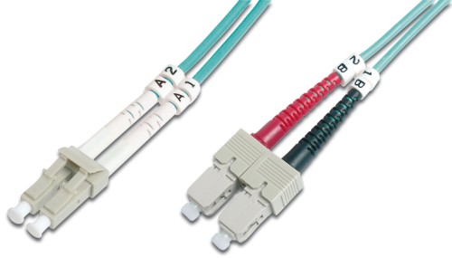 Digitus Fiber Optic Patch Cable, LC to SC, Multimode 50/125 µ, Duplex, Class OM3 10 m DK-2532-10/3
