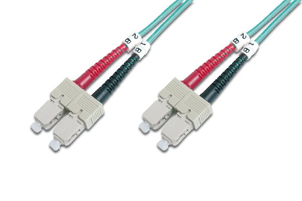 Digitus Fiber Optic Patch Cord, SC to SC Multimode 50/125 µ, Duplex Length 2m, Class OM3 DK-2522-02/3