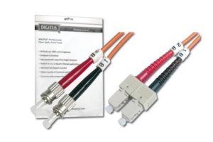 DIGITUS Fiber Optic Patch Cord, ST to SC, Multimode 50/125 µ, Duplex, Length 2m DK-2512-02