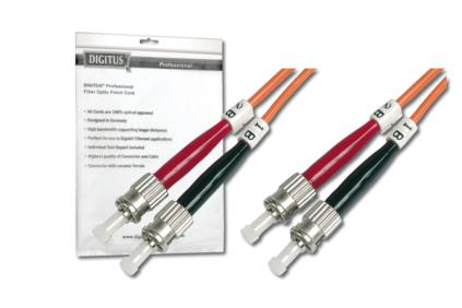 DIGITUS Fiber Optic Patch Cord, ST to ST, Multimode OM2, 50/125 µ, Duplex Length 10m DK-2511-10