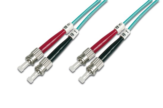 DIGITUS Fiber Optic Patch Cord, ST to ST, Multimode, OM3, 50/125 µ, Duplex Length 1m DK-2511-01/3