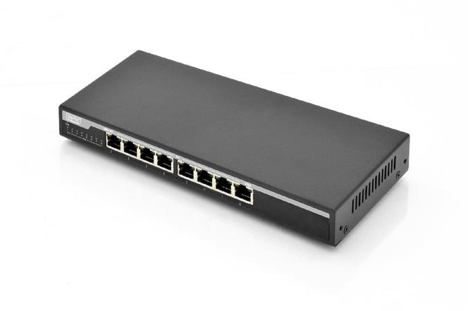 Digitus Gigabit Desktop PoE af/at 8-Port Switch 10/100/1000Mbps, 135W PoE Power Budget, metall housing DN-95340