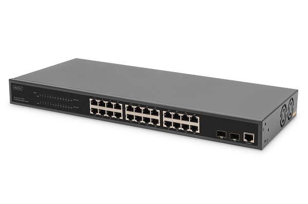 Digitus Gigabitový ethernetový PoE přepínač L2, 24portový DN-95359