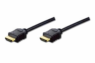 Digitus HDMI/A propojovací kabel, dvoj.stínění, 3m, AWG30, pozl., černý AK-108051
