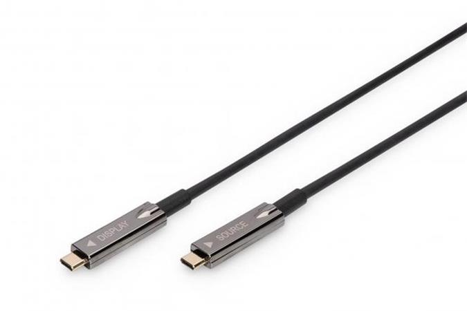 Digitus HDMI AOC Connection Cable Type USB-C - USB-C M/M, 20,0 m, UHD 4K, 4K@60 Hz, USB 3.1, černý AK-330160-200-S