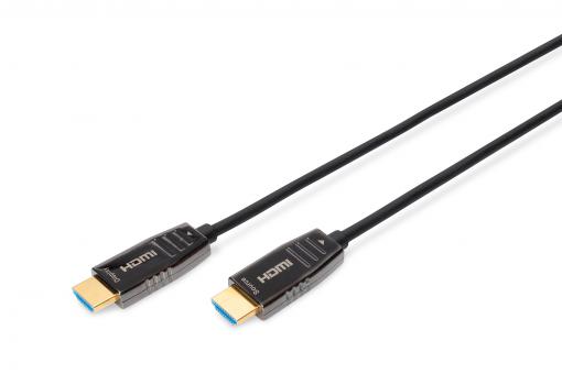 Digitus HDMI AOC hybrid-fiber connection cable, Type A M/M, 15m, UHD 8K@60Hz, CE, gold, bl AK-330126-150-S