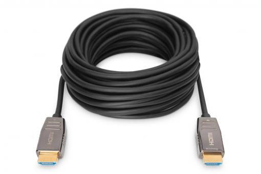 Digitus HDMI AOC hybrid-fiber connection cable, Type A M/M, 20m, UHD 8K@60Hz, CE, gold, bl AK-330126-200-S