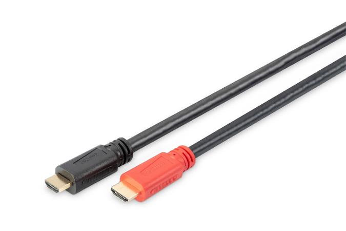 DIGITUS HDMI vysokorychlostní připojovací kabel s Ethernetem a zesilovačem signálu 10,0 m, Ultra HD 24p DB-330118-100-S