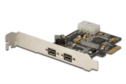 DIGITUS IEEE 1394b Interface Card, PCIexpress,, 3 Port, 2x9-Pin Extern+1x9-Pin Intern XIO2213B chipset DS-30203-2