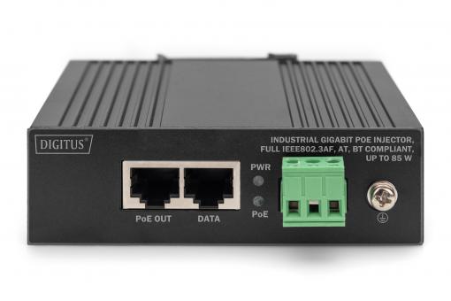 DIGITUS Industrial Gigabit PoE Injector FullIEEE802.3af,at,bt Compliant, up to 85 W DN-651141