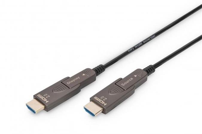 Digitus Kabel HDMI AOC (aktivní optický), typ A, odpojitelný M/M, 20,0 m, Ultra HD, 4K@60 Hz, pozlacený, AK-330127-200-S