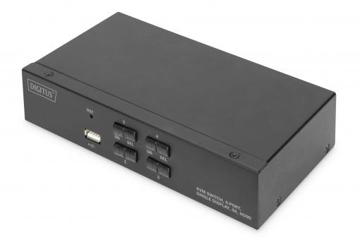 DIGITUS KVM přepínač, 4 porty, jeden displej, 4K, HDMI1 x QIG DS-12880