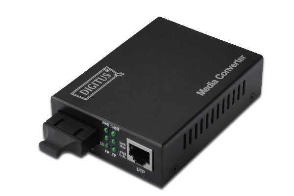 Digitus Media Converter, Singlemode 10/100/1000Base-T to 1000Base-LX, Incl. PSU SC connector, Up to 10km DN-82121-1_080