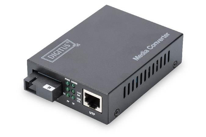 Digitus Media Converter, Singlemode, BiDi, WDM Gigabit Ethernet, Tx1550nm / Rx1310nm SC connector, Up to 20km DN-82123