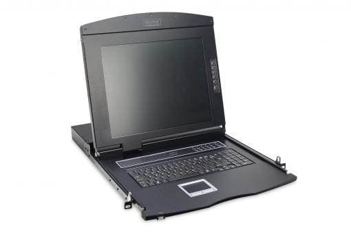 Digitus Modular console with 17" TFT (43,2cm), 8-port. Cat.5 KVM & Touchpad, swiss keyboard DS-72210-4CH