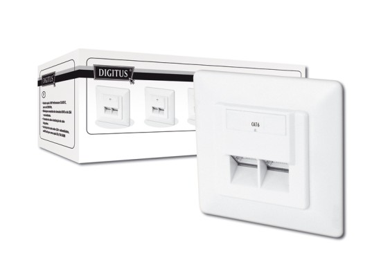 Digitus modulární dvojzásuvka CAT6, stíněná, pod omítku, LSA, bílá, 5 ks DN-9005/B5-N