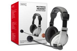 Digitus náhlavní souprava pro skype ( 2x 3,5 jack , ovládání hlasitosti na kabelu) DA-12201