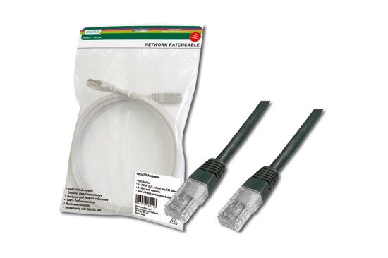 Digitus Patch Cable, UTP, CAT 5e, AWG 26/7, měď, černý 10m DK-1511-100/BLACK