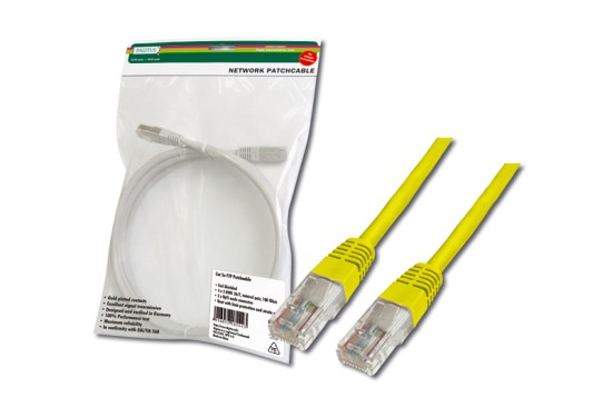 Digitus Patch Cable, UTP, CAT 5e, AWG 26/7, měď, žlutý 3m