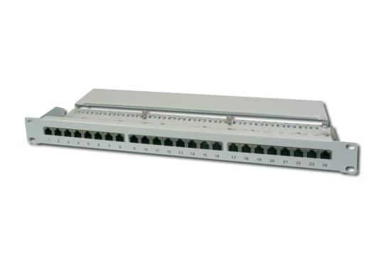 Digitus Patch Panel, CAT5E, stíněný, 24x 8P8C LSA, 1U, šedý DN-91524S