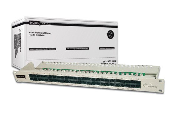 Digitus Patch Panel, ISDN, 50 Port, 19", 1U, LSA šedý DN-91350-1