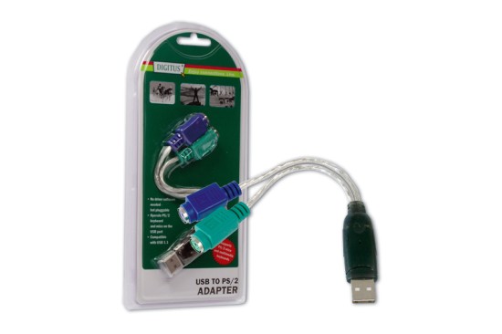 Digitus převodník USB na PS/2, 2xMiniDin6/F, USB A/M DA-70118