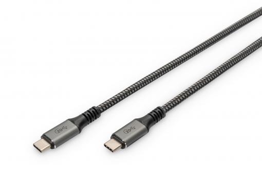 DIGITUS Připojovací kabel USB 4, TypeC na TypeC, AL-Housing PP Braid 4K@60Hz, PD3.0, 20Gbits/s, 3m, bl. DB-300443-030-S