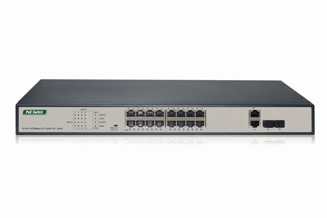 DIGITUS Professional 16-port Fast Ethernet PoE Switch DN-95342