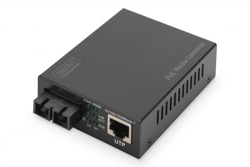 DIGITUS Professional Gigabit PoE media converter, RJ45 / SC, MM, PSE DN-82150
