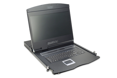 DIGITUS Professional Modular console with 19" TFT (48,3cm), 8-port Cat.5 KVM & Touchpad, german keyboard DS-72211-4GE