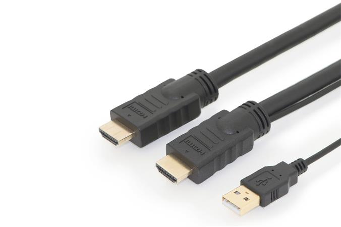 Digitus propojovací kabel s Aktivním zesílením HDMI High Speed Ethernet 20m Ultra HD 4K, HDMI 2.0 AK-330122-200-S