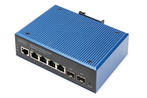 Digitus Průmyslový 4+2portový spravovaný gigabitový ethernetový přepínač L2 PoE DN-651155