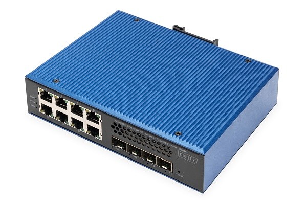 Digitus Průmyslový 8 + 4 10G Uplink Port L3 řízený gigabitový ethernetový přepínač DN-651160