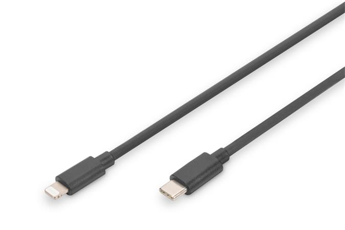 DIGITUS Pružinový kabel USB - C na Lightnig MFI C94 TPU USB 2.0, PD20W Max. 1m AK-600434-006-S