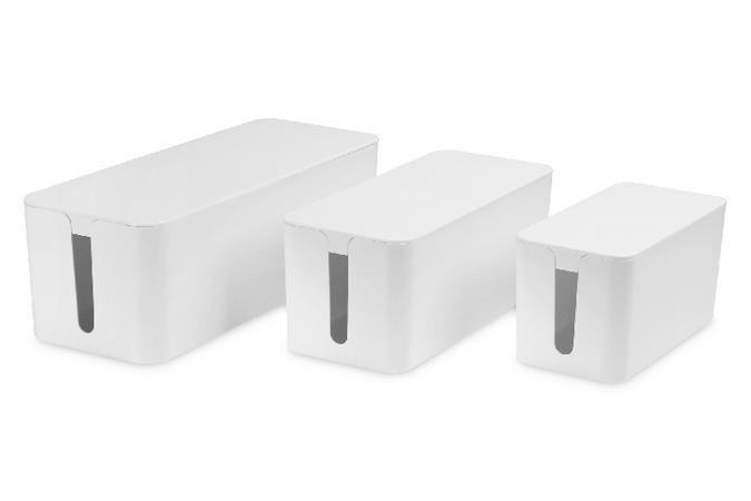 DIGITUS Sada krabic pro správu kabelů, bílá Velikost: S, M, L DA-90509