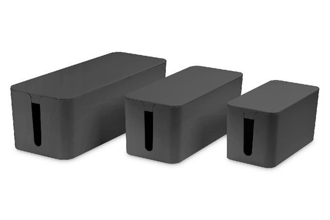DIGITUS Sada krabic pro správu kabelů, černá Velikost: S, M, L DA-90510