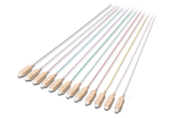 Digitus SC Fiber Pigtail , Loose Buffer, 50/125 µ 12 Pcs., Color code DIN IEC 304 Length 2m, Class OM2 DK-25221-02