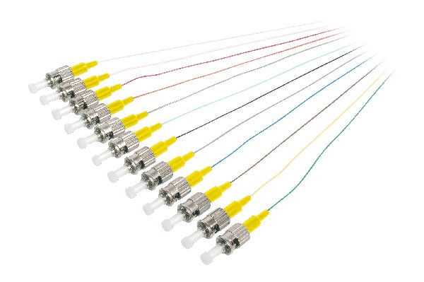 Digitus ST Fiber Pigtail , Loose Buffer, 09/125 µ 12 Pcs., Color code DIN IEC 304, Singlemode, OS2 Length 2m DK-29112-02
