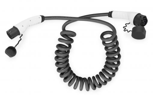 DIGITUS Třífázový 32A nabíjecí kabel typu2/typ2, spirálový 7,5 m DK-3P32-S-075