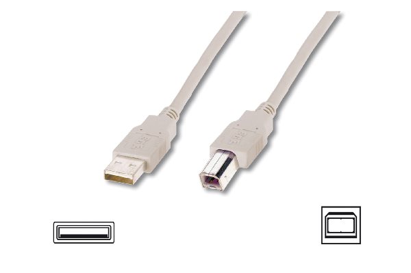 Digitus USB 2.0 connection cable, type A - B M/M, 1.0m, USB 2.0 conform, be