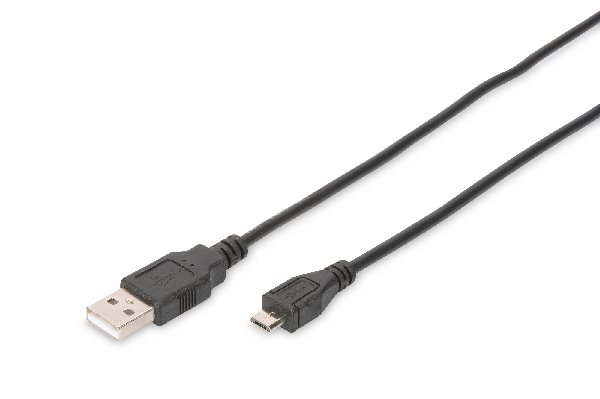 Digitus USB 2.0 connection cable, type A - micro B M/M, 1.0m, USB 2.0 compatible, bl DB-300127-010-S